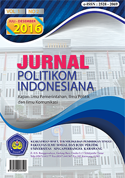 					View Vol. 2 No. 1 (2017): Jurnal Politikom Indonesiana
				